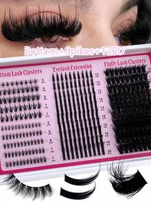 305pcs/295pcs/285pcs/275pcs/265pcs 4 IN 1 Lash Clusters 200D/160D/120D/100D80D/60D Long 6-20mm Lash Spikes Lower Eyelashes Reusable Bottom Lashes Eyelash Clusters Volume Individual Lashes DIY Spiky Lash Extension Manga Cluster Eyelash Extensions Mink Strips Lashes Thick - D - 查看 13
