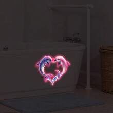 1/2pcs Cartoon Dolphin Luminous Stickers, With Realistic Dolphin Design, Self-Adhesive PVC, Suitable For Bedroom, Room, Easy To Stick And Remove, Bathroom Decor, Fun Design, Glow-In-The-Dark Stickers