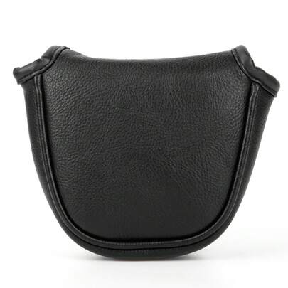 1pc Minimalist No-Logo Golf Mallet Putter Cover, Black Soft Velvet Interior Golf Club Head Cover