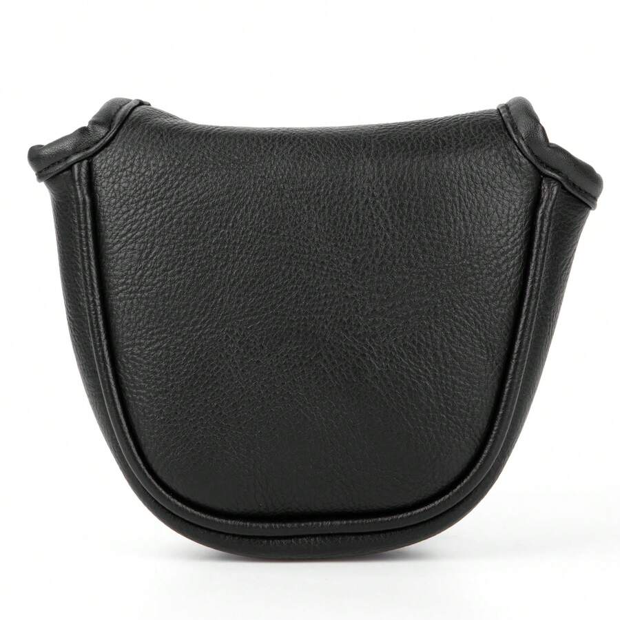 1个极简无标志高尔夫球槌推杆套，黑色柔软天鹅绒内衬高尔夫球杆头套