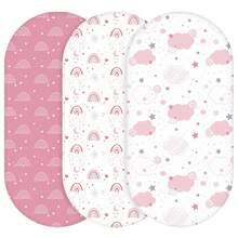 4 st spjälsängslakan, unisex, lämpliga för rektangulära, runda, ovala madrasser, flexibel passform för olika spjälsängstorlekar, hjärtdesign för alla hjärtans dag - Multifärgad - Visa 11