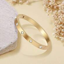 Gold Bracelets Women Friendship Love Bangle Bracelets 14K Gold Plated Stainless Steel Bracelet Jewelry Valentines Birthday Gifts Women Stocking Stuffers - vàng-10 + 6,5" - Xem 5