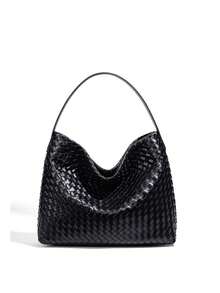 高端大容量女士编织水桶包，可腋下单肩斜挎，柔软复古手提包，涤纶内衬 - 彩色 - 查看 2