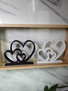 镂空心形创意家居装饰工艺品，爱心摆件，适用于婚礼、节日、母亲节、感恩节等各种场合。镂空心形设计使其成为壁炉架的完美装饰，也是情人节、母亲节、感恩节等节日的理想小礼物。 - 彩色 - 查看 6