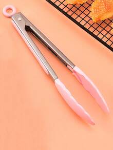 1把9英寸烧烤钳 - 带硅胶钳头，锁定式不粘尖头烧烤钳，厨房烹饪钳，不锈钢烧烤钳，肉类夹，旋转式烧烤钳，适用于肉类、烧烤、煎炸、沙拉和盛菜 - 多色(9吋矽膠) - 查看 9