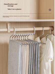 节省空间的多功能折叠裤架，宽间距裤架，适用于衣柜和出租公寓 - 白色 - 查看 4