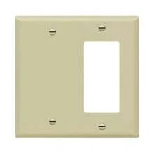 ENERLITES Placa de pared de metal con interruptor decorativo o dispositivo en blanco, resistente a la corrosión, tamaño de 2 bandas, 4.5 x 4.6 pulgadas, 770131, acero inoxidable 430, listado UL, plateado(Ivory) - Multicolor - Ver 1