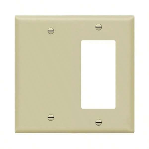 ENERLITES Placa de pared de metal con interruptor decorativo o dispositivo en blanco, resistente a la corrosión, tamaño de 2 bandas, 4.5 x 4.6 pulgadas, 770131, acero inoxidable 430, listado UL, plateado(Ivory)