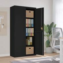 vidaXL Classeur negro 90x40x180 cm acier - Negro - Ver 2