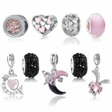 9件套时尚手工心形花朵串珠圆形吊坠，DIY手链项链配件 - 彩色 - 查看 5