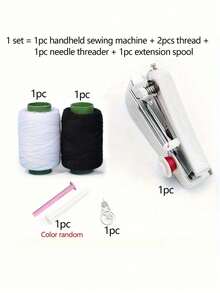 多功能创意缝纫机，便携式迷你缝纫机，家用便携式裁缝缝纫机，手持式手动简易缝纫机，小型缝纫机，微型手动缝纫机，一体式快速缝纫机，便携式缝纫机 - 彩色 - 查看 3