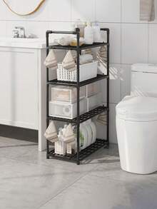 1pc Multi-Tier Storage Rack, Kitchen Organizer Shelf, Dining Room Storage Cabinet, Floor-Standing Microwave Oven Rack, Multi-Function Storage Cabinet, Bathroom Organizer Shelf, Living Room Tiered Organizer