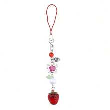 1pc Pink Strawberry Mobile Phone Chain Keychain, Sweetheart Haruhi Monogatari Style, Synthetic Resin Material, Casual Design For Valentine's Day, Carnival, Or Football Events - Multicolor - View 3