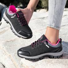 女士户外徒步鞋，时尚多功能旅行登山鞋，休闲运动鞋 - 黑色 - 查看 14