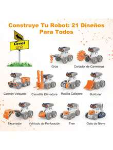 Robot de Juguete Solar 21 en 1, Juguetes de Proyectos STEM para Adolescentes de 8 a 16 Años, Kit de Experimentos de Construcción de Bricolaje, Alimentado por Energía Solar o Alimentado por Batería,38072134 - Verde Lima - Ver 5