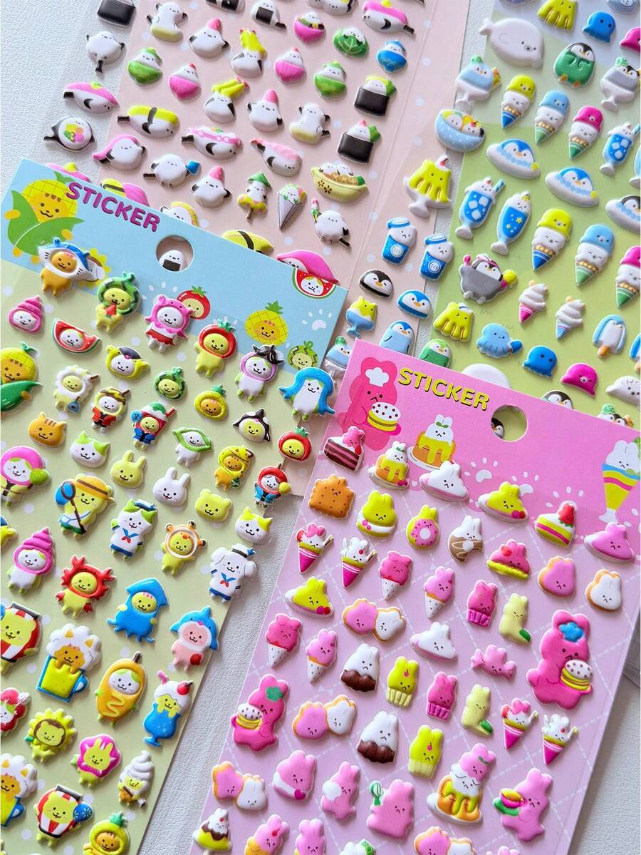 3D卡通泡沫贴纸 - 玉米狮、兔子、装饰贴纸、收藏贴纸 - 彩色 - 查看 1