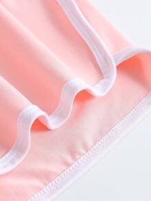 2pcs/Set Girls' Creative Bow Print T-Shirt And Shorts, Suitable For Summer, Spring/Summer New Outdoor Casual Wear - Multicolor - View 8