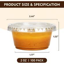 Sets - 2 Oz Jello Shot Cups With Lids, Portion Cups, Disposable Plastic Jello Shot Cups Meal Prep, Salad Dressing, Souffl, Portion Containers - 100 - Xem 3