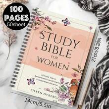 1 Floral Spiral Notebook - Women's Bible Study, 52 Weeks Themes, Christian Diary, Per Page, Suitable For Scripture Study And Prayer Record; Elegant Pink Religious Gift, Suitable For Church Friends, Family, Colleagues, Spiritual Record Keepers, Floral Decorative Art Cover Design, High-Quality Printing, Durable Paper, Premium Binding, Faith Gift - 1個 - 查看 1