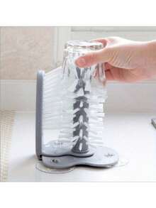 1 Creative Suction Cup Lazy Cup Brush Rotating Water Cup Cleaning Brush - Gray Cup Brush - 1pcs - View 2