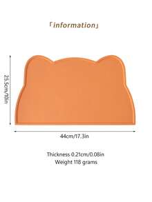 1pc Cat/Dog Silicone Feeding Mat, Cat Shaped, Easy To Clean, Spill-Proof, Waterproof, Non-Slip, With Raised Edges To Protect Floors - Multicolor - View 2