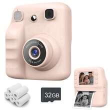 Appareil photo selfie instantané pour enfants, caméra numérique HD 1080P, appareil photo instantané multifonction avec cadres amusants et filtres de couleur, délai de prise de vue de 3s/5s/10s, cadeau de Noël et d'anniversaire pour les enfants de 3 à 12 ans, cadeau de rentrée scolaire - A29 - Voir 18