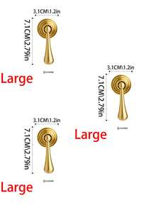 5pcs Rectangular Pendant Single Hole Drawer Pulls, Suitable For Wardrobe, Cabinet, Drawer, Vanity, Cabinet Door, Furniture, Kitchen Cabinet, Children's Cabinet, Copper Material, Screws Included - Gold - View 11