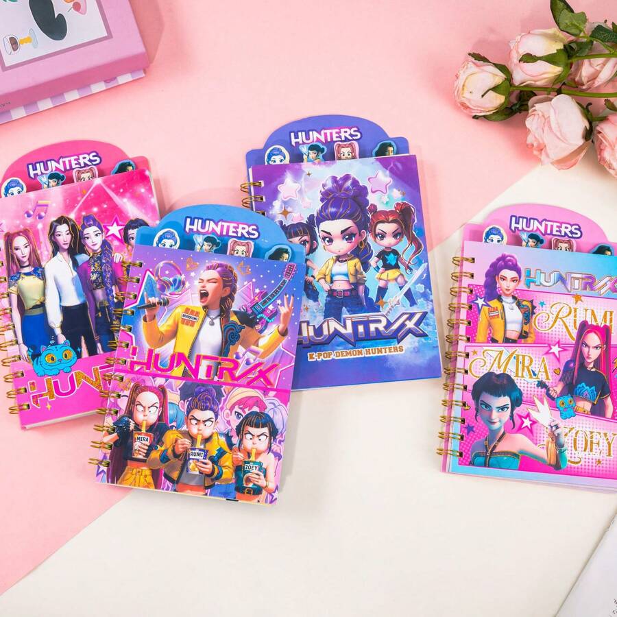 K-POP 女巫狩猎主题线圈笔记本，32K 学生卡通便签本，日记本 - 彩色 - 查看 1