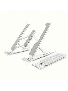 18-Inch Laptop Stand, Foldable Aluminum Alloy Cooling Riser Holder, Portable Desktop Tablet & Phone Stand