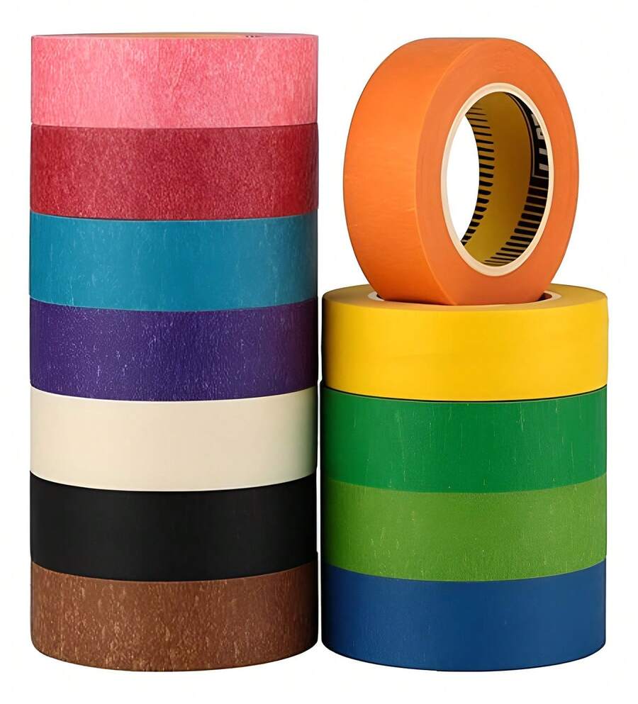 TendenciaMasking Tape Cinta De Colores Adhesiva 20mm X 20m 12 PaqueteCalidad premium - Llamativo - Ver 1