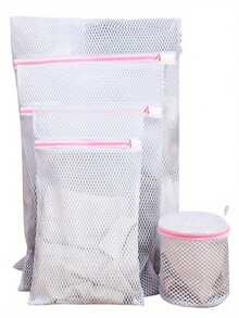 1/3/4个装加厚涤纶网布洗衣袋,带拉链封口 - 适用于精致衣物、内衣、衣服 - 可机洗,适配标准洗衣机,设计紧凑,结构坚固,保护衣物,精致面料洗衣袋 - 彩色 - 查看 5
