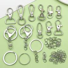 5/50pcs Zinc Alloy Swivel Rings Lobster Claw Clasps Swivel Snap Hook For DIY Keychain Keyring Jewelry Craft Making Backpack Lanyard Hanging - Antique Silver - View 1