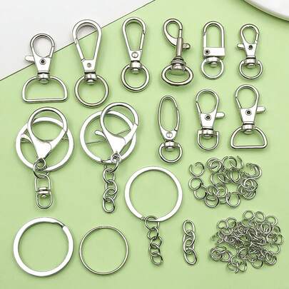 5/50pcs Zinc Alloy Swivel Rings Lobster Claw Clasps Swivel Snap Hook For DIY Keychain Keyring Jewelry Craft Making Backpack Lanyard Hanging