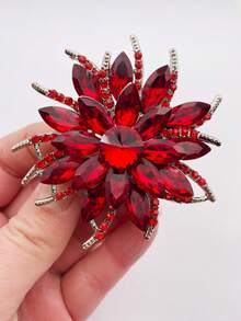 Elegant, Fashionable, High-End, Diamond-Encrusted Large Crystal Flower Brooch Everyday Versatile Clothing Accessories - Sunflower Brooch - View 7