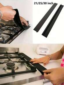 1/2pcs, Stove Counter Gap Cover T-Shaped Silicone Rubber Strip For Kitchen Oil-Gas Slit Filler Heat Resistant Mat Oil Dust Water Seal, 21/25/30inch-ASDF - 1 件-黑色-21 英寸 - 查看 2