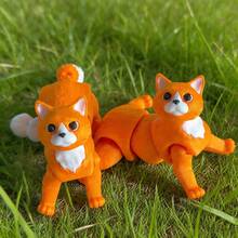 3D Printed Cute Adorable Flower Face Cat Model Plastic Figurine Desktop Decor Sculpture Ornament, Holiday Gift