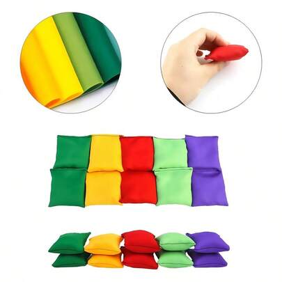 15pcs Nylon Bean Bags, Assorted Colorful Bean Bags For Tossing, Suitable For Outdoor Sports, Fitness, Beach, Park, Yard, Volleyball, Football, Team Building, Outdoor Fun Activities