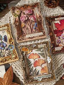 1pc Embossed Floral Stationery Paper, Botanical Themed Scrapbooking Background Material, Suitable For Bullet Journaling, Ins Style