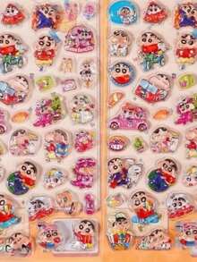 1pc Crayon Shin-Chan Cartoon Sticker, Party Interactive Sticker, Holiday And Birthday Gift, Daily Notebook Marking Sticker (Random Color) - Multicolor - View 5