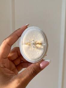 1pc Romantic Tree Branch Shaped Oval Ring, Gold Plated Design With Oval Gemstone Accent, Intricate Vine Inlay, Vintage Boho Style, Suitable For Dates And Special Occasions - Branching Egg-shaped Ring - View 6