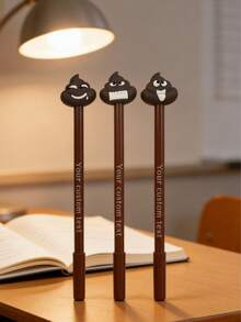 [Custom] Customizable Poop Shaped Ballpoint Pen, Novel And Interesting, Cartoon Expression, A New Choice For School And Office Stationery, Random Expression