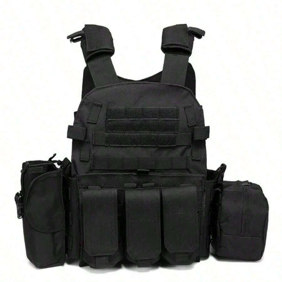 Outdoor Tactical Vest With Quick Release, Laser Cut MOLLE - Multicolor - View 1