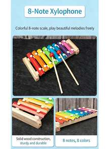 Xilófono de Madera 8 Notas para Bebés - Juguete Educativo de Música, En Stock - 1. Caja de música - Ver 3