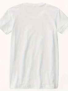 All-Match Flower Pattern Round Neck Women-Shirt Short Sleeve Fashion Printing Half Sleeve Shirt Stretch-Shirt Comfortable Cotton Top Women Size S-3XL - 白色 - 查看 4