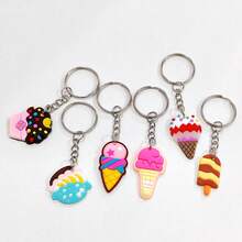 6pcs Assorted Ice Cream & Popsicle Shaped Keychains, Cute Frozen Treat Keyrings, Suitable For Classroom Prizes, Student Rewards, Holiday Gifts, Party Favors, Backpack & Car Decor, Small Gifts - Multicolor - View 4