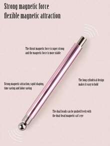 Double-Headed Cat Eye Nail Magnet Magnetic Pen Tool Sets Multifunctional Powerful Magnetic Cat Eye Gel Nail Polish Steel Ball Suction Art Design Accessories Wood Tools For Home Diy Salon Studio - 彩色 - 查看 2