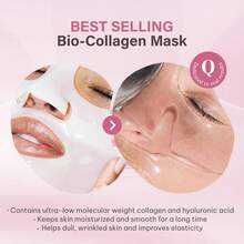 4PCS Quasi Bio-Collagen Face Mask Overnight – Hydrating Korean Sheet Mask – Niacinamide & Low Molecular Collagen – Firming & Smoothing Skincare For All Skin Types – 4 Masks - 維生素 C - 查看 8