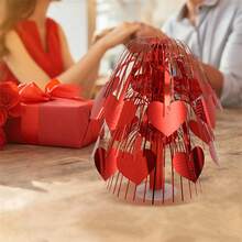 Aerosol metálico de San Valentín con forma de corazón romántico en cascada para fiestas, centros de mesa, decoración para el hogar y la mesa. - Burdeos - Ver 4