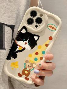 1 pereche carcasă de protecție groasă pentru telefon, rezistentă la șocuri, cu margini ondulate, pictată cu pisică, imprimată, compatibilă cu 17/17 Pro/17 Pro Max, 16 XR/7/8, 15 Pro Max, 12 Pro Max, 13 Pro Max, 14 Pro Max, 13, 14, 11, 12P, 14, P11, carcasă moale anti-cădere P12, XS, XR, 7/8P, 7/8 GES2, potrivită pentru A13 4G, A22, A21S, A51 4G, A52, S22 Ultra, A33 5G, A34, A35, potrivită pentru Redmi 10, Redmi Note 11 4G, Redmi 11 Lite, A53 TPU, A14, A23, S23 Ultra, S24, A14, A15, S23, A73, A55, A54, carcasă de telefon Redmi - Multicolor - Vizualizare 7