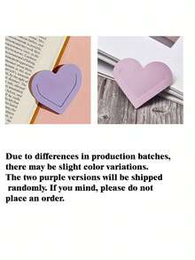 1/3/15个装创意心形仿皮书签，多种颜色可选，艺术风格，学生理想之选，艺术灵感阅读礼物，文学爱好者必备，双面夹，可用作日记本和书页分隔符，学习用品，返校必备 - 彩色 - 查看 7